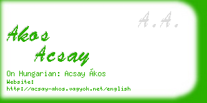 akos acsay business card